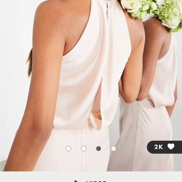 Asos blush satin dress - Picture 2 of 3